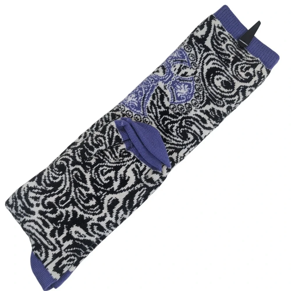 Justin Keep It Gypsy Ladies Over The Calf Boot Socks 3-Tone Paisley Purple Cross